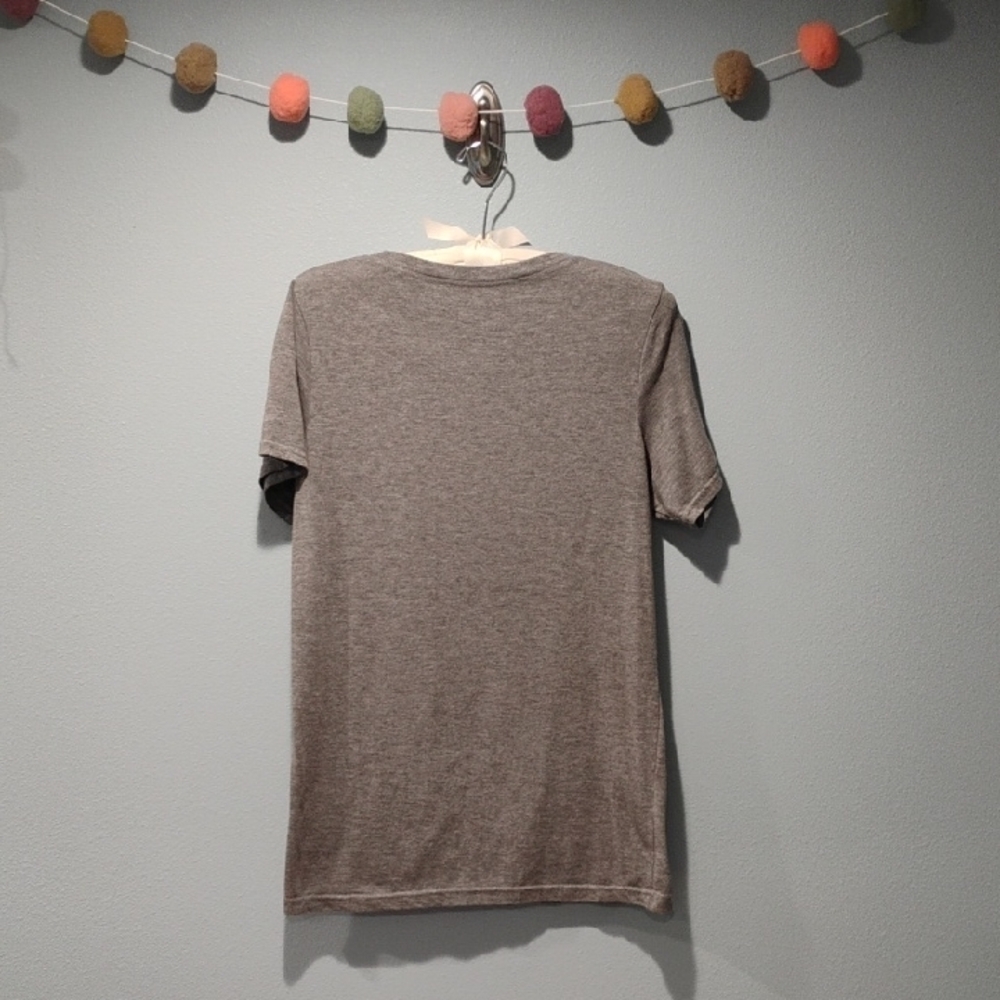 NATURAL LIFE Gray Crewneck Tee with Subtle Logo Print - Picture 3 of 5